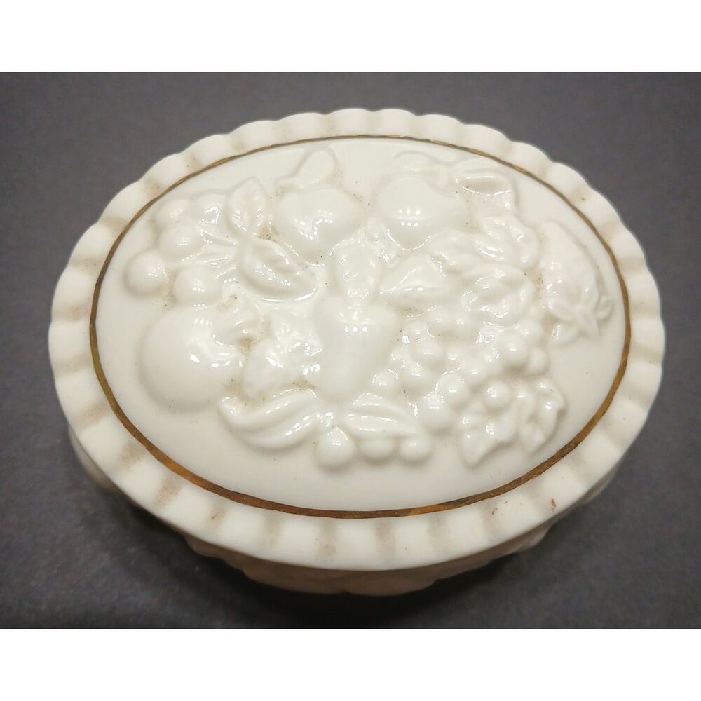 Lenox Trinket Dish Gold Detailing  Fruit Motif 1998